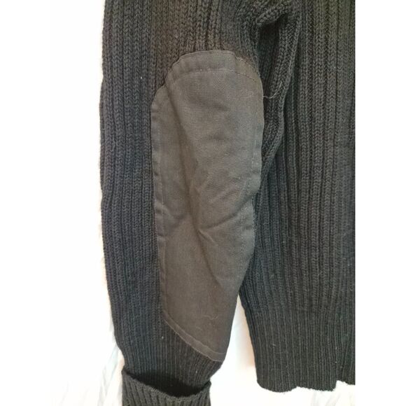 Jack Young & Associates Black Wool V-Neck Uniform Sweater Elbow Patches Size 40 - Picture 5 of 7